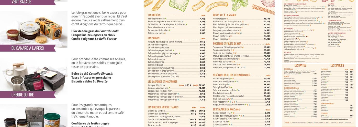 Pates à Tout Inc Menu