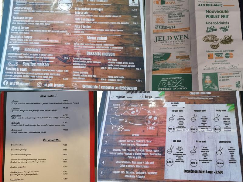 Resto Le P'tit Jeannot Menu