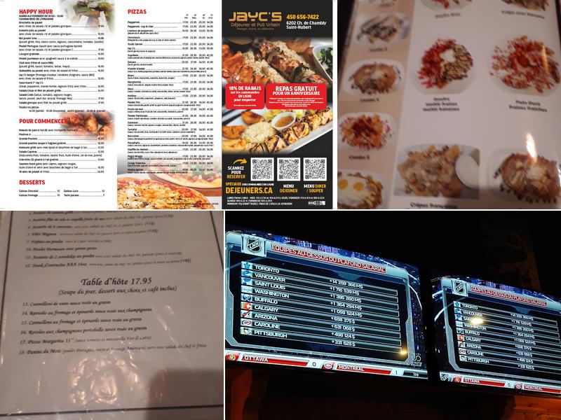 Jay C's Déjeuners et Pub Urbain Menu