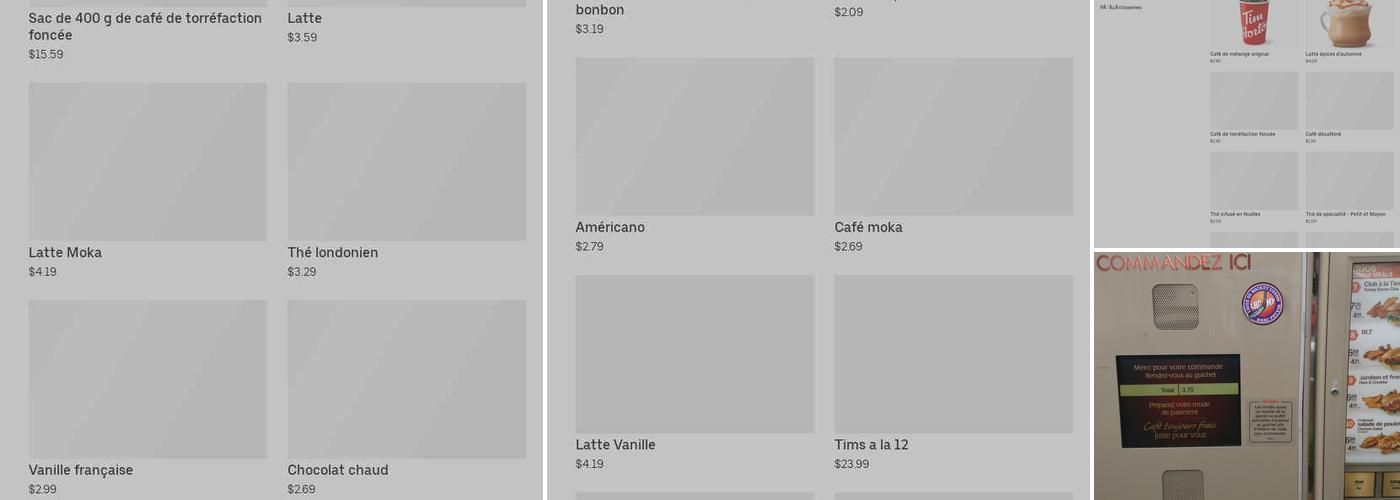 Tim Hortons Menu