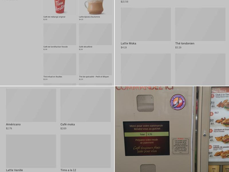 Tim Hortons Menu
