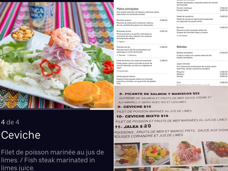 Chez Cesar Menu
