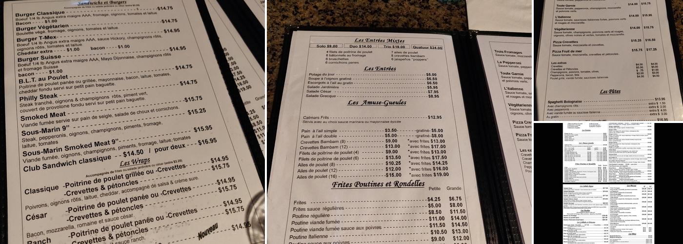 Bar Chez Maurice Menu