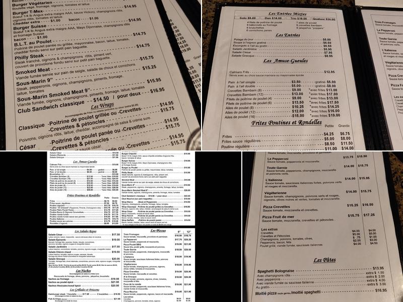 Bar Chez Maurice Menu