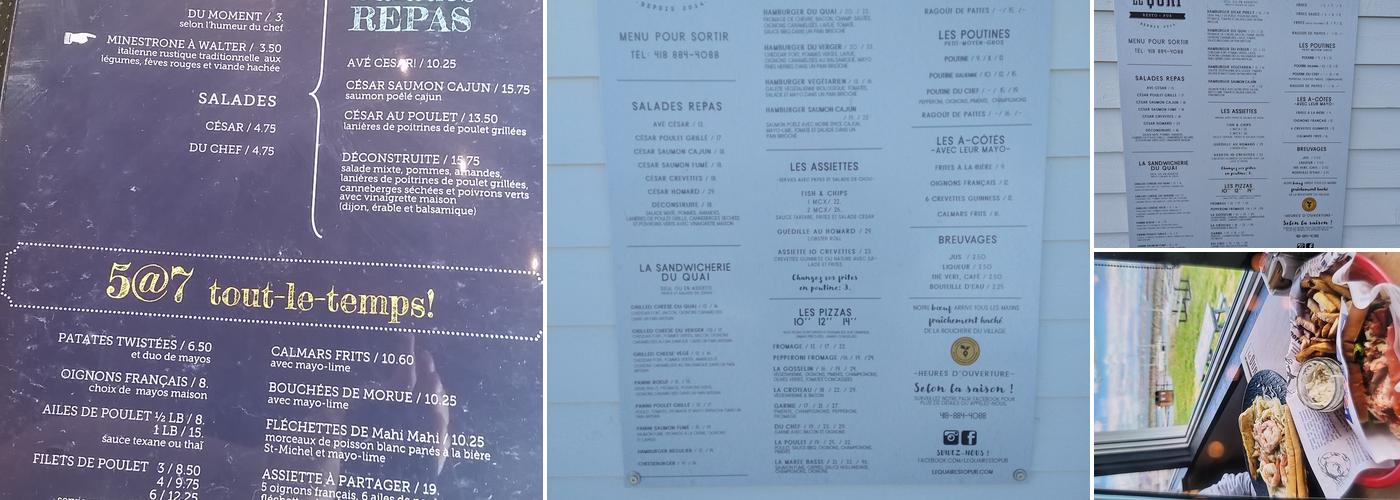 Le Quai Resto-Pub Menu