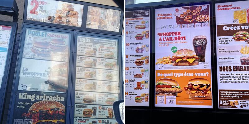 Burger King Menu