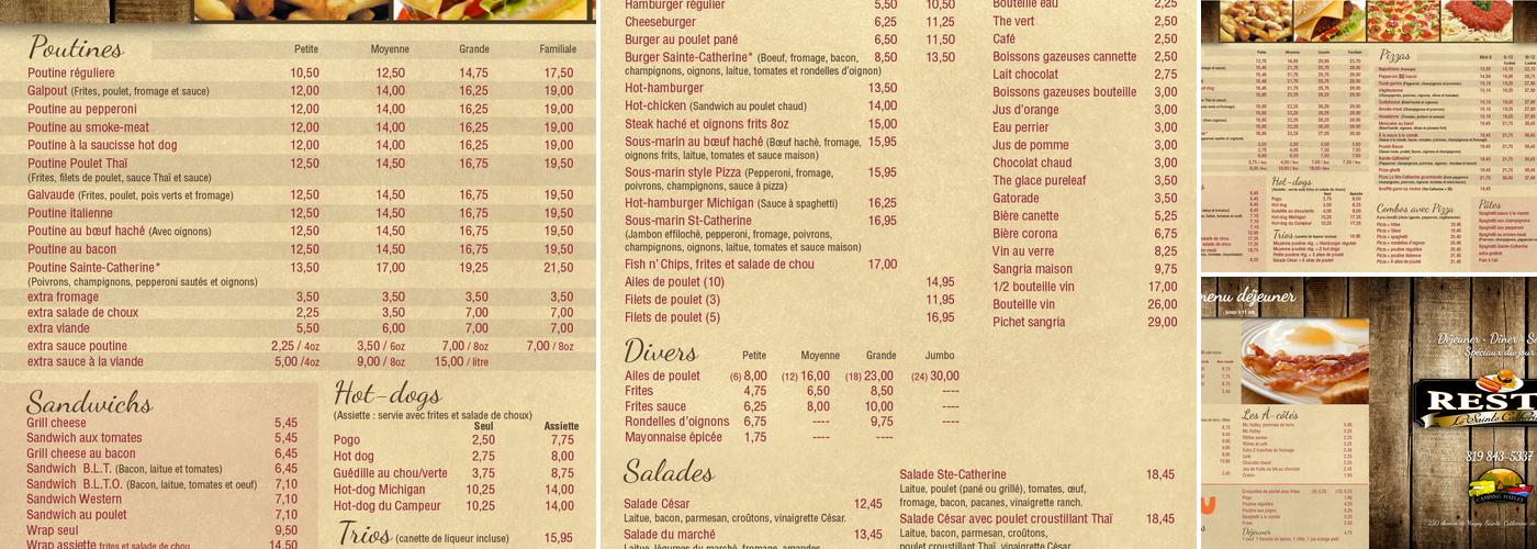 Resto Le Sainte-Catherine Menu