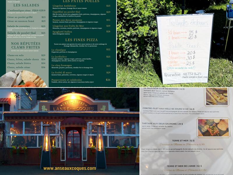 Café Bistro - l'Anse aux Coques Menu