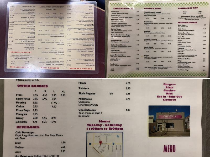 Chester's Menu