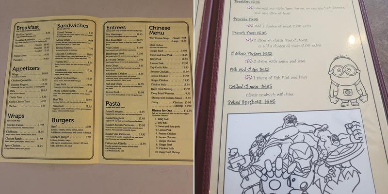 Pepper Tree Restaurant Menu