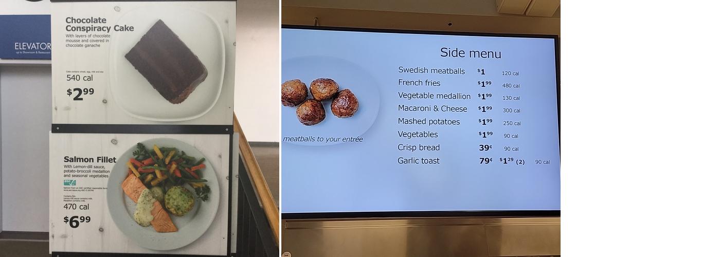 IKEA Restaurant Menu