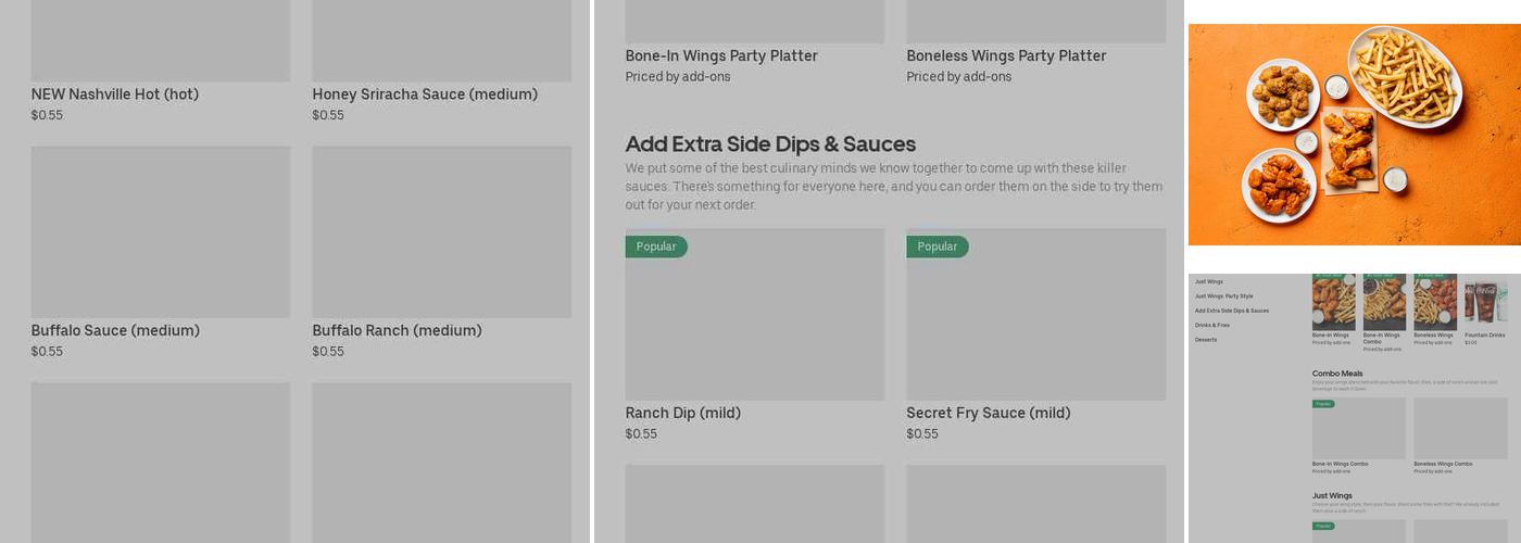 It's Just Wings Menu