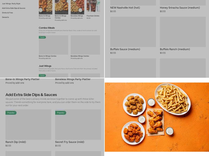 It's Just Wings Menu