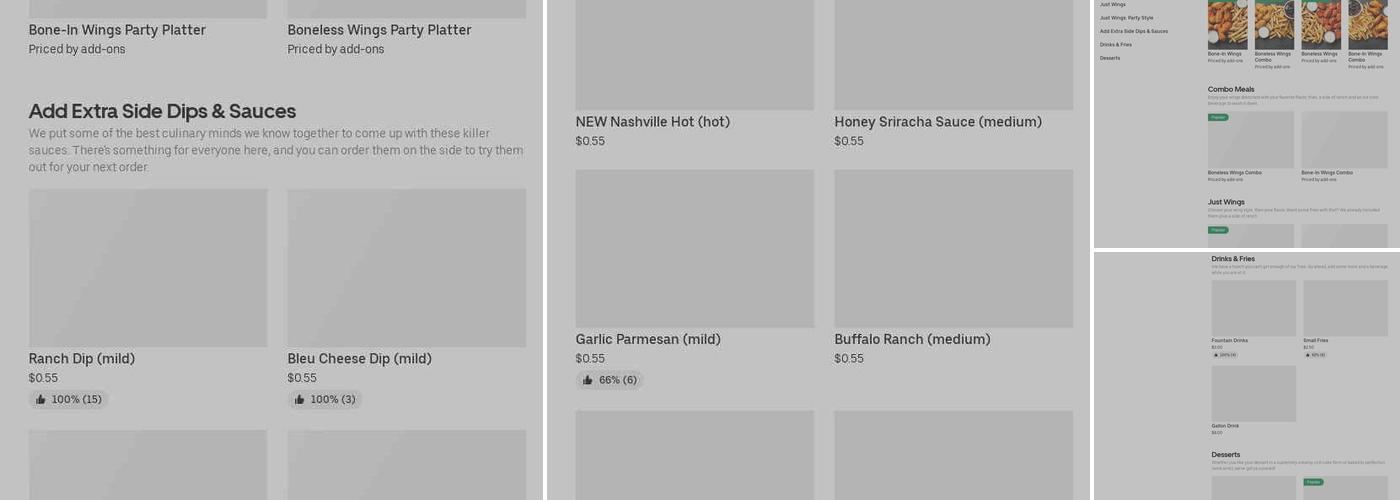 It's Just Wings Menu