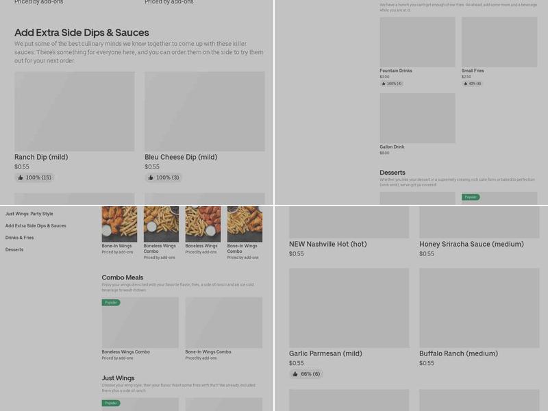 It's Just Wings Menu