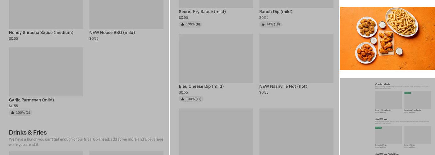 It's Just Wings Menu