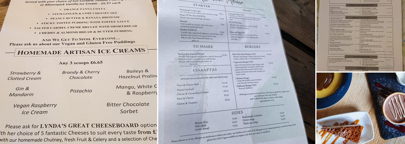 The Old Ship Aground Menu