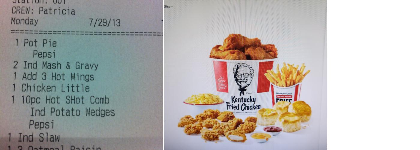 KFC Menu