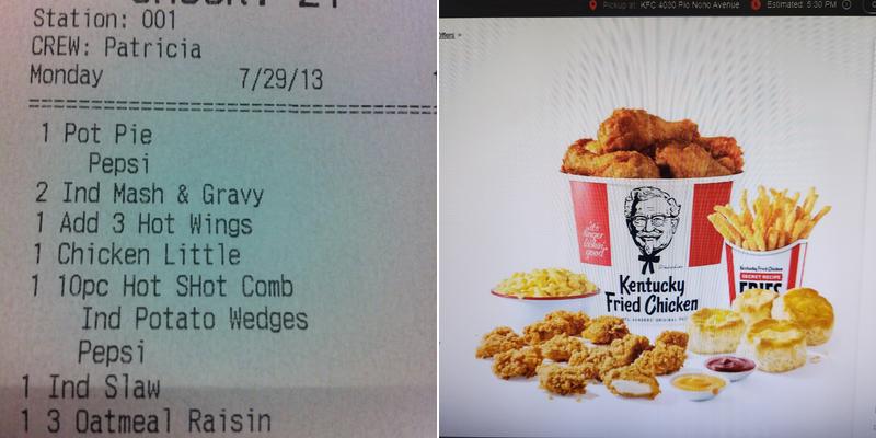 KFC Menu