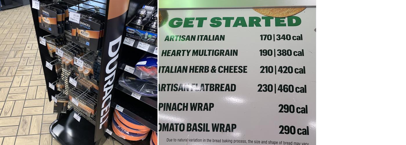 Subway Menu