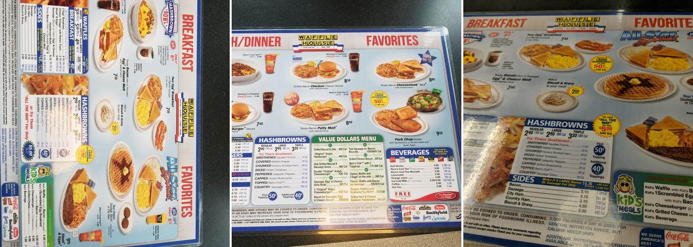 Waffle House Menu
