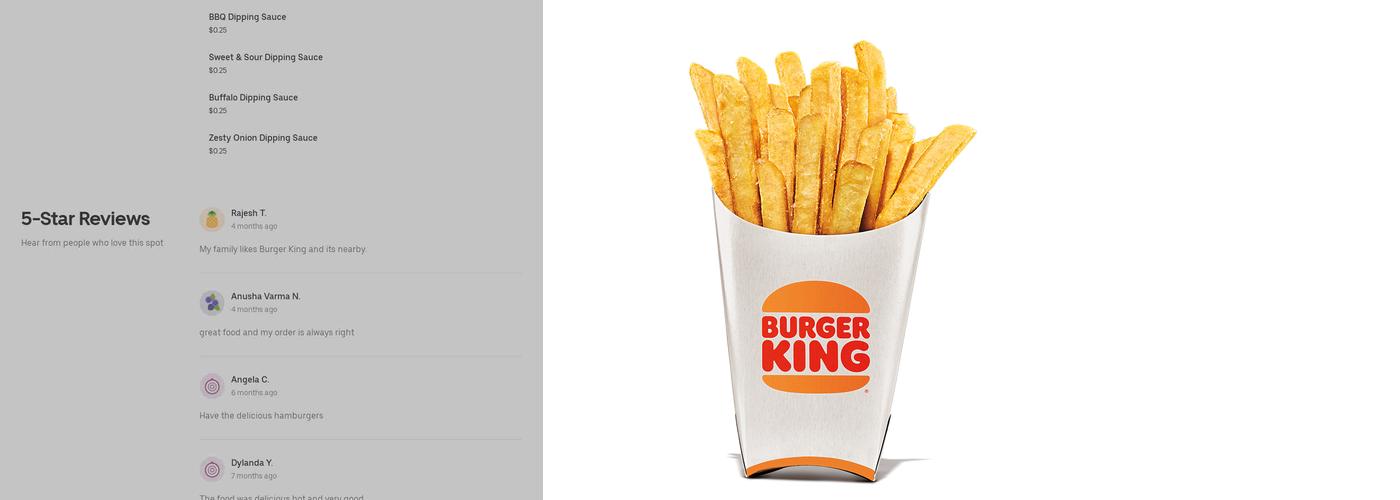 Burger King Menu