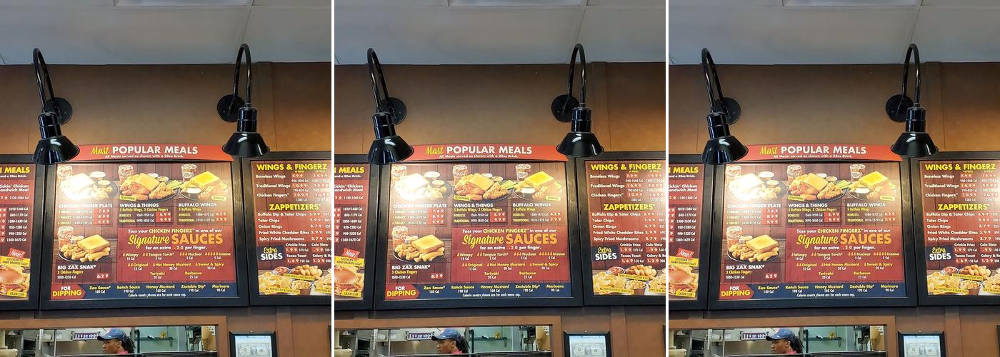 Zaxbys Chicken Fingers & Buffalo Wings Menu