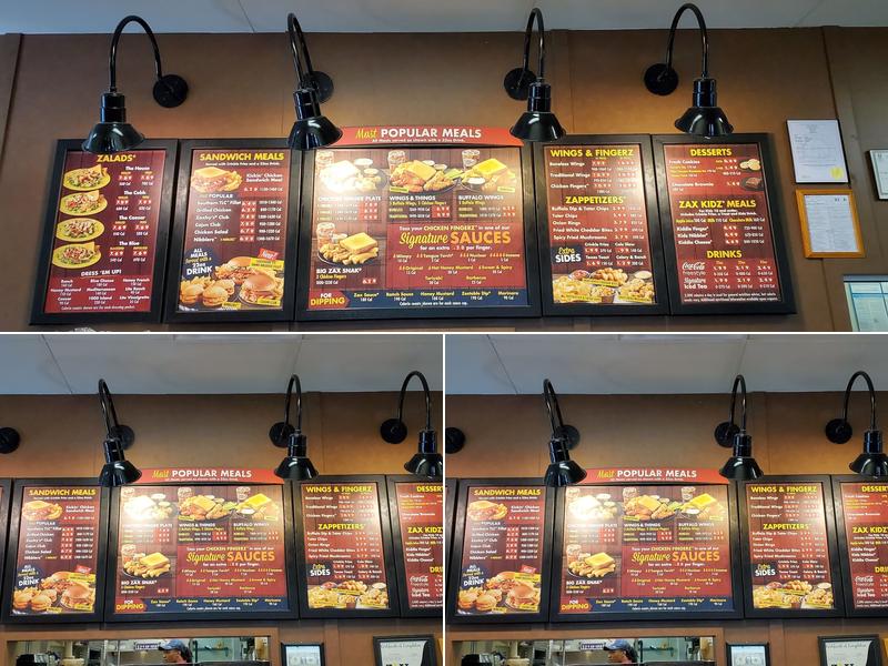 Zaxbys Chicken Fingers & Buffalo Wings Menu