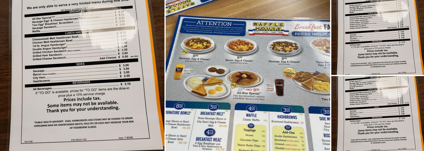 Waffle House Menu
