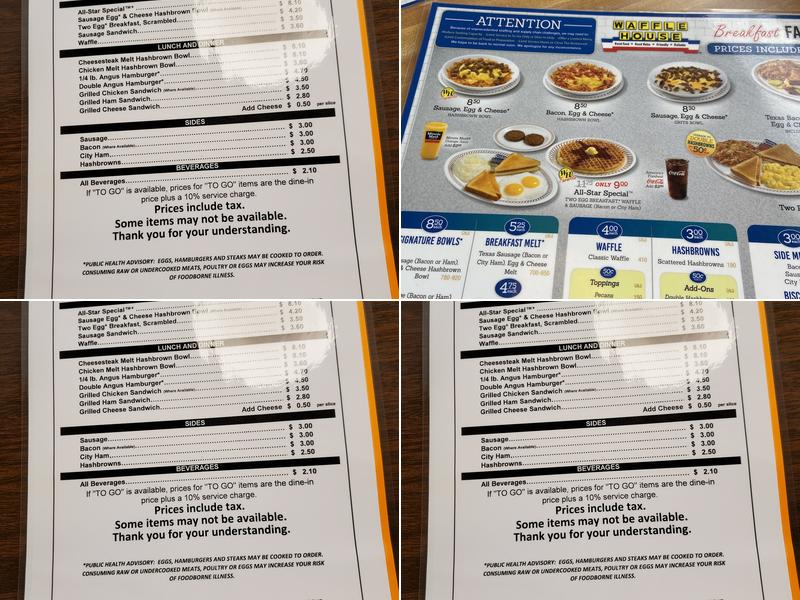 Waffle House Menu