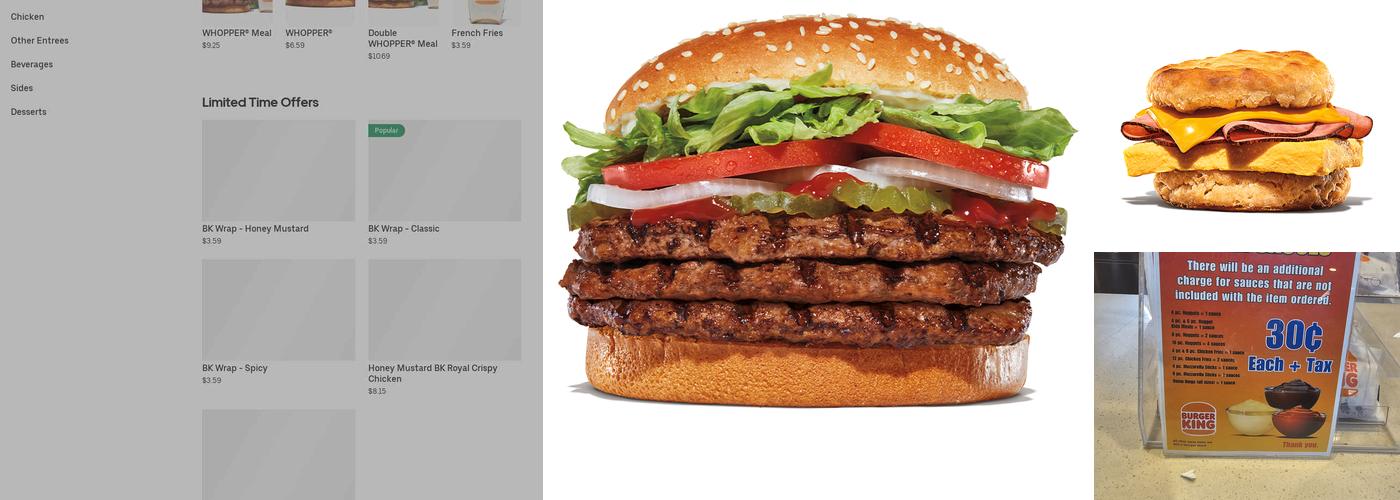 Burger King Menu