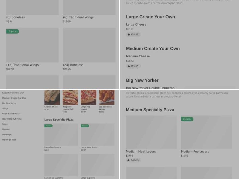 Pizza Hut Menu