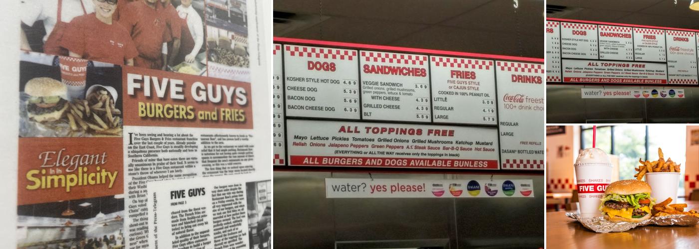 Five Guys Menu