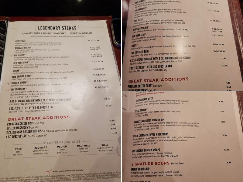 LongHorn Steakhouse Menu