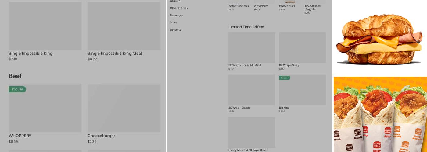 Burger King Menu