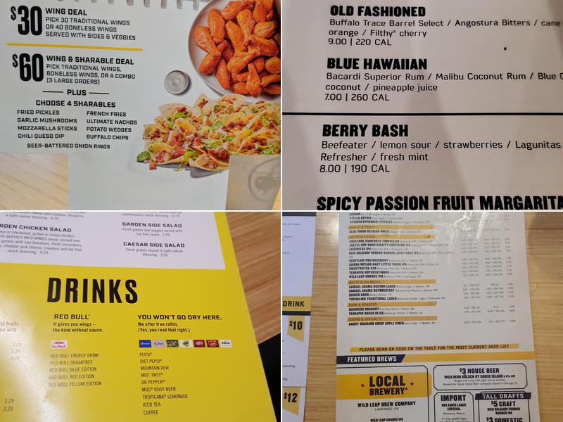 Buffalo Wild Wings Menu