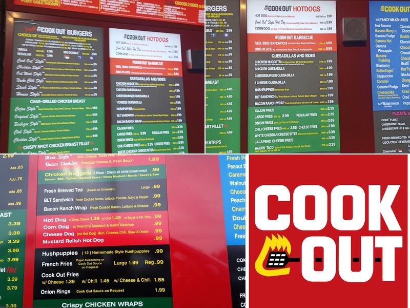 Cook Out Menu