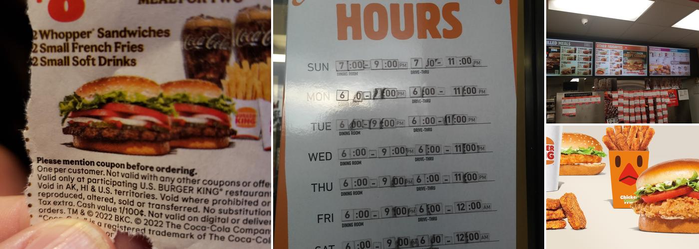 Burger King Menu