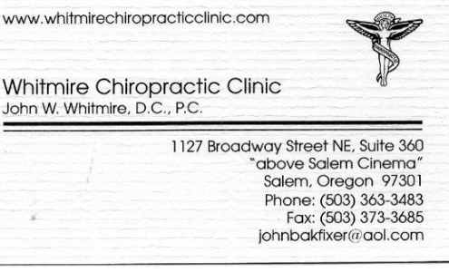 Whitmire Chiropractic Clinic 3000 Market St NE #521, Salem Oregon 97301