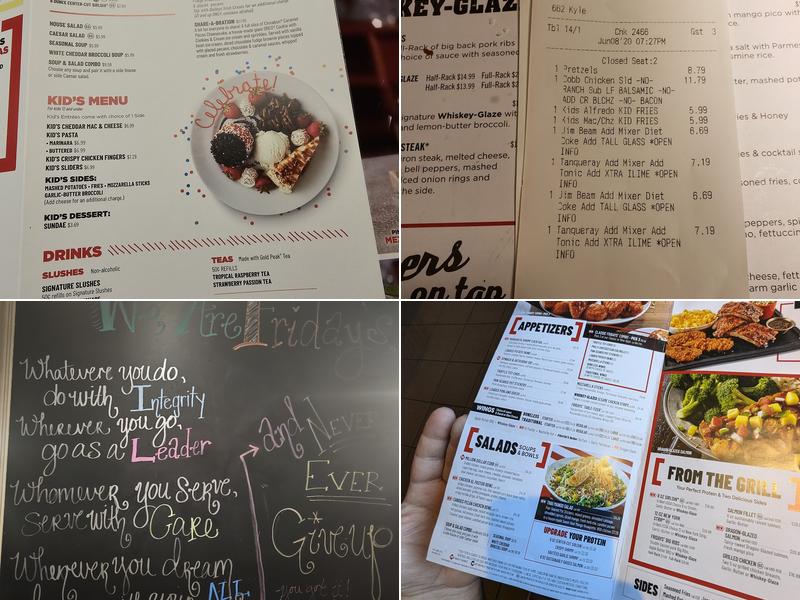 TGI Fridays Menu