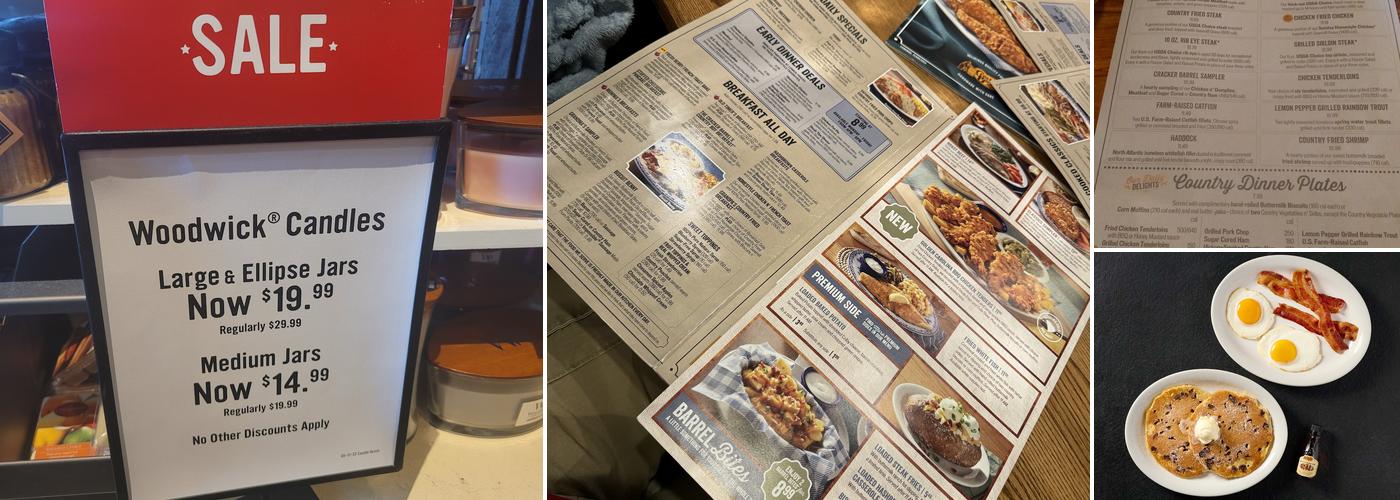 Cracker Barrel Old Country Store Menu