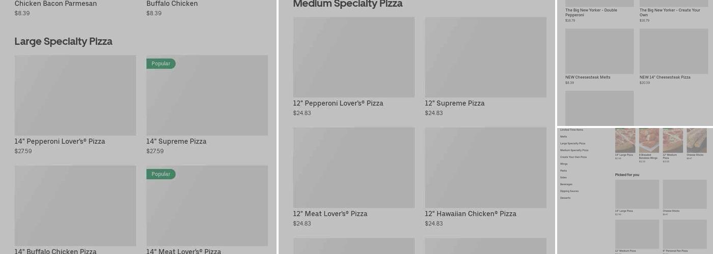 Pizza Hut Menu