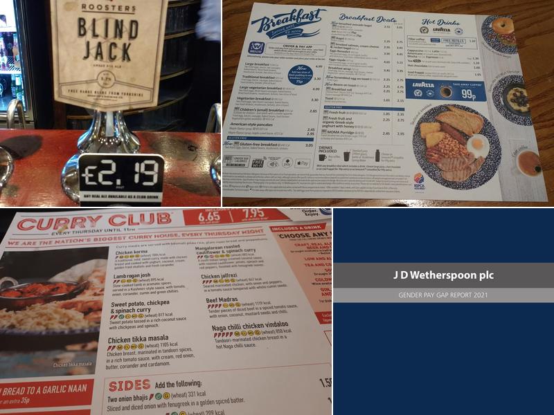 The Spinning Mule - JD Wetherspoon Menu