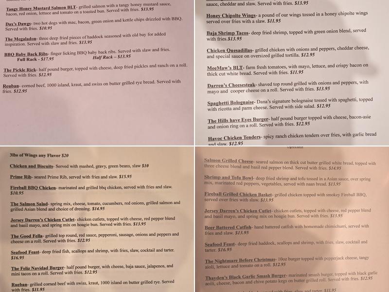 Daddy's Main Street Hot Dog Menu