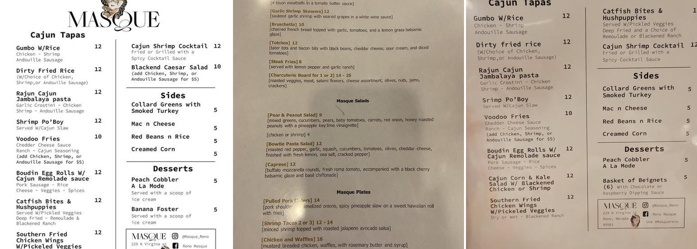 Masque Menu