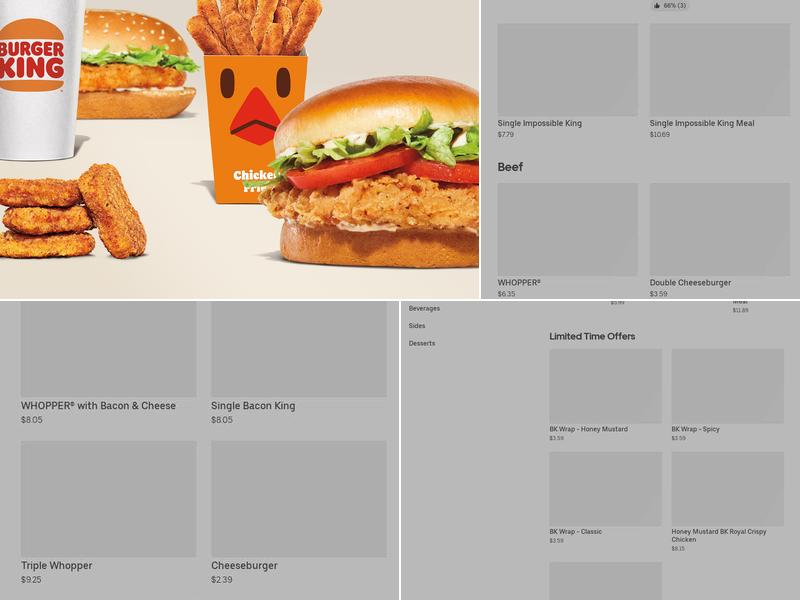 Burger King Menu