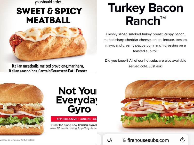 Firehouse Subs Cedar Bluff Menu