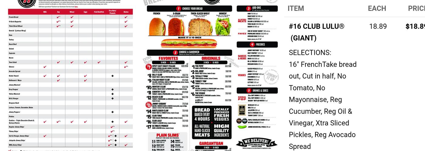 Jimmy John's Menu