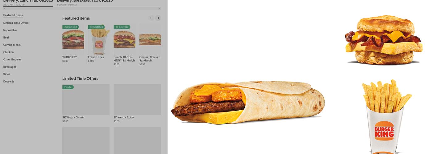 Burger King Menu