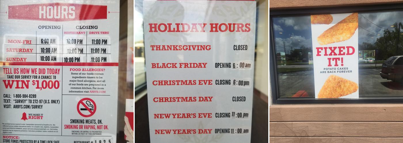 Arby's Menu